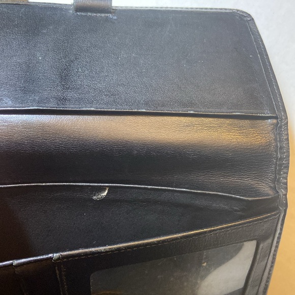 COACH Vintage Black Leather Wallet, Checkbook, ID, Credit Cards Pen Holder VTG - Picture 7 of 7